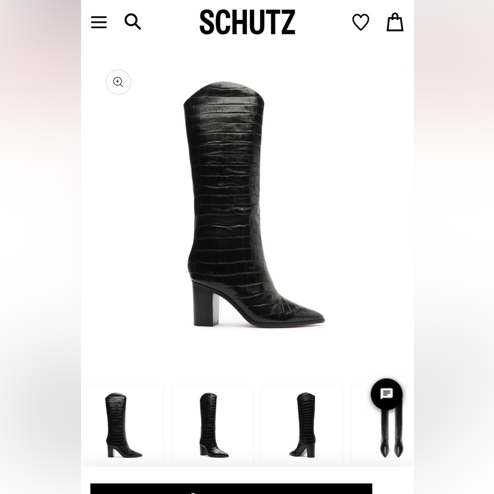 Maryana Block Boot in black croc